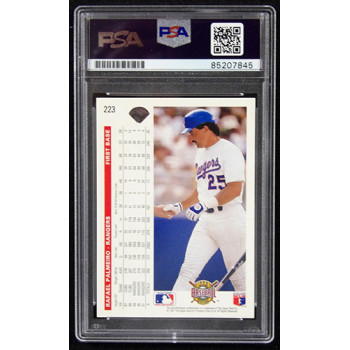 Rafael Palmeiro Texas Rangers Signed 1992 Upper Deck Card #223 PSA Authenticated