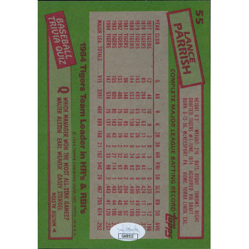 Lance Parrish Detroit Tigers Signed 1985 Topps Jumbo Card #55 JSA Authenticated Lance Parrish Detroit Tigers Signed 1985 Topps Jumbo Card #55 JSA Authenticated