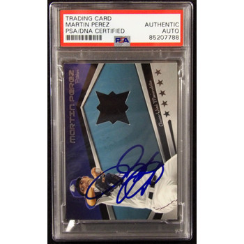Martin Perez Signed 2012 Topps Pro Debut Minor League Materials Card #MLM-MP PSA