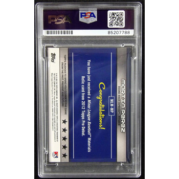 Martin Perez Signed 2012 Topps Pro Debut Minor League Materials Card #MLM-MP PSA