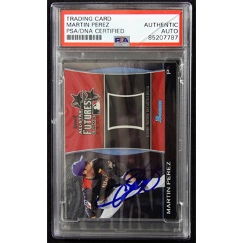Martin Perez Signed 2011 Bowman Draft Futures Game Relics Card #FGR-MP PSA Auth