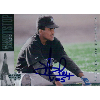 Neifi Perez Colorado Rockies Signed 1993 Upper Deck Card #196 JSA Authenticated