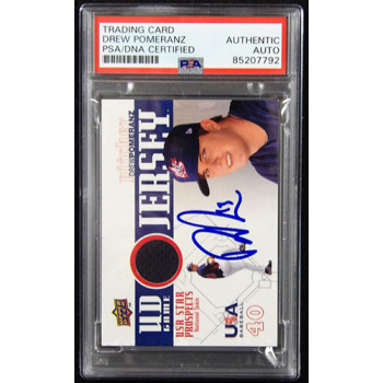 Drew Pomeranz Signed 2009 UD USA Baseball Game Jersey Relic Card #GJU-36 PSA Aut