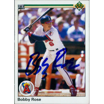 Bobby Rose California Angels Signed 1990 Upper Deck Card #77 JSA Authenticated Bobby Rose California Angels Signed 1990 Upper Deck Card #77 JSA Authenticated