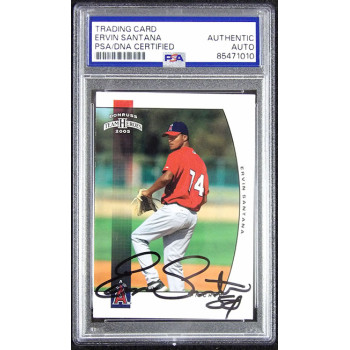 Ervin Santana Signed 2005 Donruss Team Heroes Card #333 PSA Authenticated