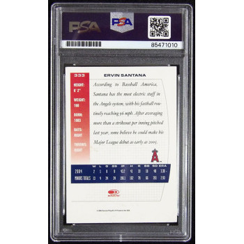 Ervin Santana Signed 2005 Donruss Team Heroes Card #333 PSA Authenticated