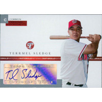 Terrmel Sledge Signed 2005 Topps Pristine Personal Endorsements Card #PEC-TS /497 Terrmel Sledge Signed 2005 Topps Pristine Personal Endorsements Card #PEC-TS /497