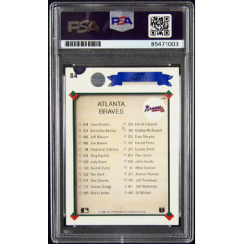 John Smoltz Atlanta Braves Signed 1990 Upper Deck Card #84 PSA Authenticated