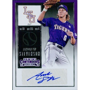 Andrew Stevenson Signed 2015 Panini Contenders College Ticket Card #30