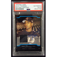 Willy Taveras Signed 2004 Bowman Draft Picks & Prospects Relic Card #BDP153 PSA