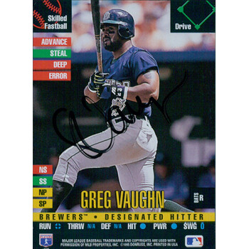 Greg Vaughn Milwaukee Brewers Signed 1995 Donruss Card JSA Authenticated Greg Vaughn Milwaukee Brewers Signed 1995 Donruss Card JSA Authenticated