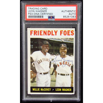 Leon Wagner Los Angeles Angels Signed 1964 Topps Card #41 PSA Authenticated