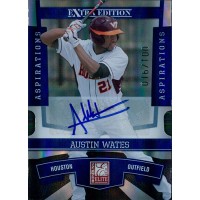 Austin Wates Signed 2010 Donruss Elite Extra Edition Baseball Card /100 #45