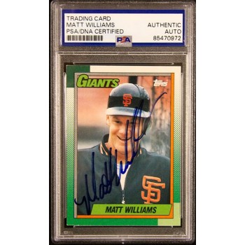 Matt Williams San Francisco Giants Signed 1990 Topps Card #41 PSA Authenticated