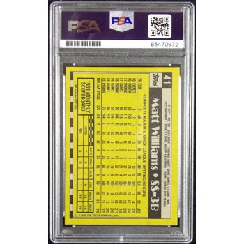 Matt Williams San Francisco Giants Signed 1990 Topps Card #41 PSA Authenticated