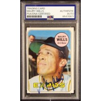 Maury Wills Montreal Expos Signed 1967 Topps Card #45 PSA Authenticated