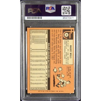 Maury Wills Montreal Expos Signed 1967 Topps Card #45 PSA Authenticated