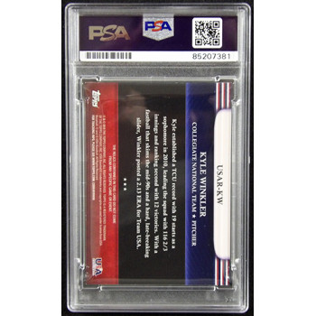 Kyle Winkler Signed 2010 Topps USA Baseball Collegiate Relic Card #USAR-KW PSA