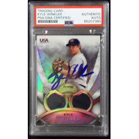 Kyle Winkler Signed 2010 Bowman Sterling USA Baseball Relic Card #USAR-41 PSA