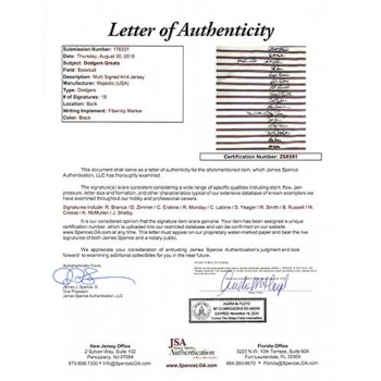 Los Angeles Dodgers Legends Signed Jersey JSA Authenticated LOA 18 Signatures Los Angeles Dodgers Legends Signed Jersey JSA Authenticated LOA 18 Signatures