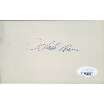 Hank Aaron Atlanta Braves Signed 3x5 Index Card JSA Authenticated