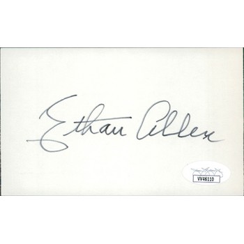Ethan Allen Cincinnati Reds Signed 3x5 Index Card JSA Authenticated