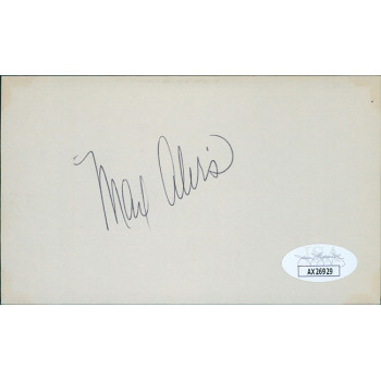 Max Alvis Cleveland Indians Signed 3x5 Index Card JSA Authenticated Max Alvis Cleveland Indians Signed 3x5 Index Card JSA Authenticated