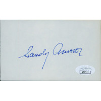 Sandy Amoros Brooklyn Dodgers Signed 3x5 Index Card JSA Authenticated