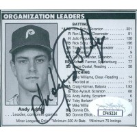 Andy Ashby Philadelphia Phillies Signed 2.5x3 Cut Page JSA Authenticated