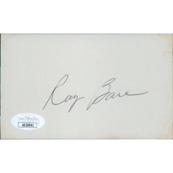 Ray Bare Detroit Tigers Signed 3x5 Index Card JSA Authenticated