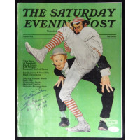 Larry Barnett Umpire Signed The Saturday Evening Post Cover Page JSA Authentic