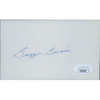 Buzzie Bavasi General Manager Signed 3x5 Index Card JSA Authenticated