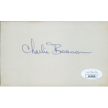 Charlie Beamon Baltimore Orioles Signed 3x5 Index Card JSA Authenticated