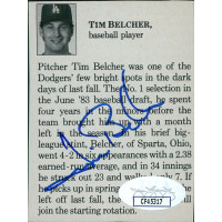 Tim Belcher Los Angeles Dodgers Signed 2.5x3 Cut Page JSA Authenticated Tim Belcher Los Angeles Dodgers Signed 2.5x3 Cut Page JSA Authenticated