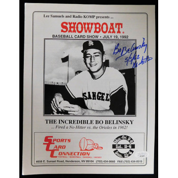 Bo Belinsky Los Angeles Angels Signed Card Show Flyer JSA Authenticated