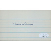Ossie Bluege Washington Senators Signed 3x5 Index Card JSA Authenticated