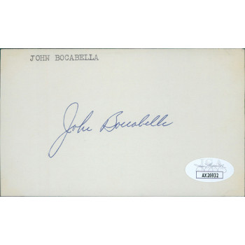 John Boccabella Chicago Cubs Signed 3x5 Index Card JSA Authenticated