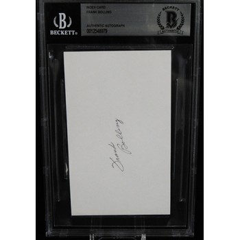 Frank Bolling Detroit Tigers Signed 3x5 Index Card Beckett Authenticated BAS