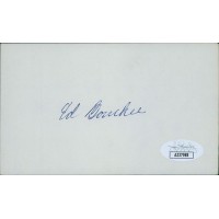 Ed Bouchee Philadelphia Phillies Signed 3x5 Index Card JSA Authenticated