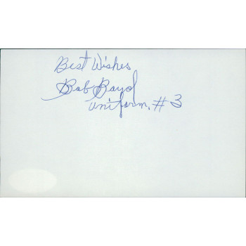 Bob Boyd Baltimore Orioles Signed 3x5 Index Card JSA Authenticated