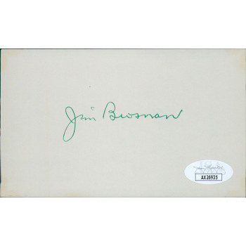 Jim Brosnan Chicago Cubs Signed 3x5 Index Card JSA Authenticated Jim Brosnan Chicago Cubs Signed 3x5 Index Card JSA Authenticated