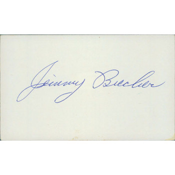 Jimmy Bucher Jim Brooklyn Dodgers Signed 3x5 Index Card PSA Authenticated