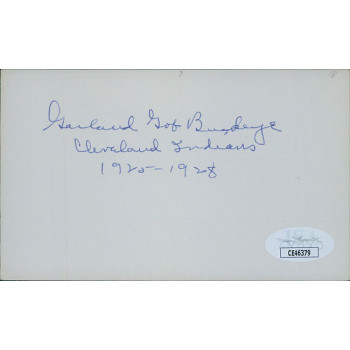 Garland Buckeye Cleveland Indians Signed 3x5 Index Card JSA Authenticated Garland Buckeye Cleveland Indians Signed 3x5 Index Card JSA Authenticated