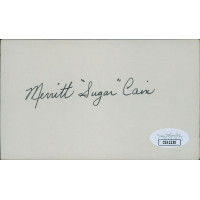 Merritt Sugar Cain Philadelphia Athletics Signed 3x5 Index Card JSA Authentic