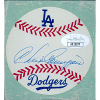 Chris Cannizzaro Los Angeles Dodgers Signed 3in Baseball Sticker JSA Authentic Chris Cannizzaro Los Angeles Dodgers Signed 3in Baseball Sticker JSA Authentic