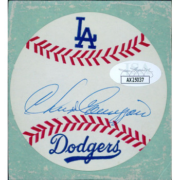 Chris Cannizzaro Los Angeles Dodgers Signed 3in Baseball Sticker JSA Authentic Chris Cannizzaro Los Angeles Dodgers Signed 3in Baseball Sticker JSA Authentic