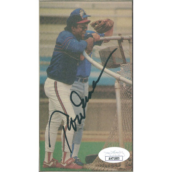 Rod Carew California Angels Signed 3x5.25 Cut Newspaper Page JSA Authenticated