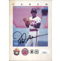 Rod Carew California Angels Signed 4.25x6 Promo Card JSA Authenticated