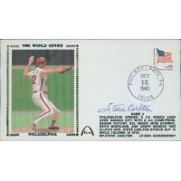Steve Carlton Philadelphia Phillies Signed 1980 World Series Cachet JSA Authen Steve Carlton Philadelphia Phillies Signed 1980 World Series Cachet JSA Authen