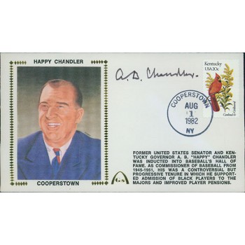 AB Happy Chandler Baseball Commissioner Signed Cooperstown Cachet JSA Authentic